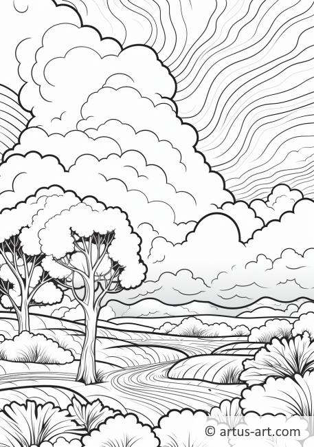 Stormy Day in Nature Coloring Page